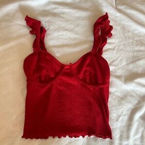 Red Detailed Tank Top